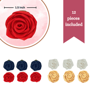 Edible Sugar Roses Cake Toppers - Pack of 12 (03)