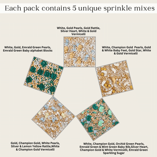 Baby Shower Sprinkles | Gender Reveal Sprinkles Pack of 5 (BABY SHOWER -02)