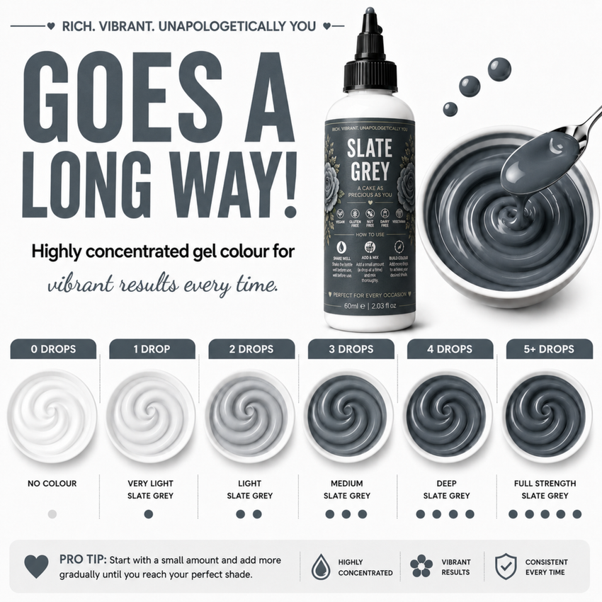Slate Grey | Edible Gel Color 60ml