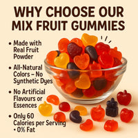 Tropical Vibes Gummies | Pack of Pineapple, Mango, Kiwi, Peach, Lemon, Cherry Gummies | 300g