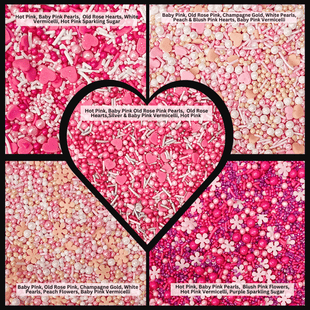 Valentine Sprinkles | 14 Edible Decoration for Baking & Dessert 100 Gms