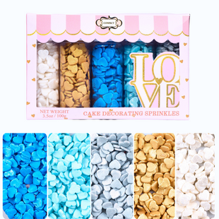 Valentine Sprinkles | 03 Edible Decoration for Baking & Dessert 100 Gms