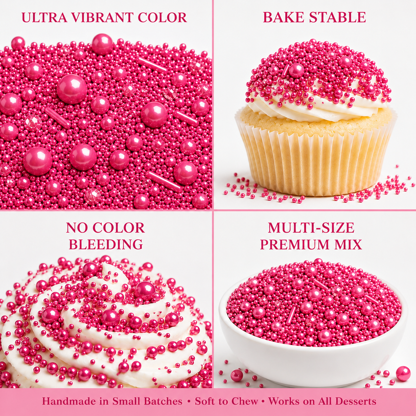 Crimson Pink | Sprinkles Bottle for Decoration Bottle 120 g