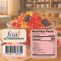 Mixed Meledy Gummies | Pack of Blueberry, Banana, Mango, Blackberry, Peach, Cranberry  Gummies | 300g