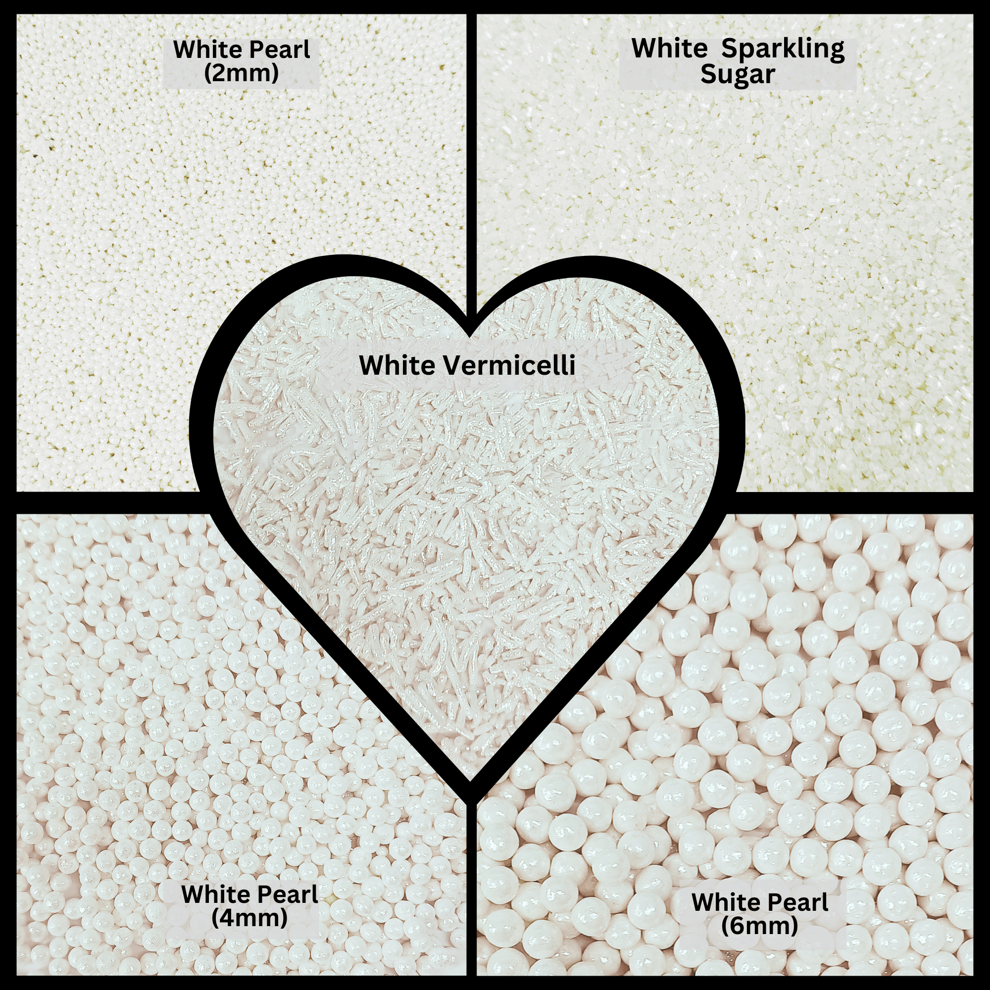 Sprinkles for Cakes & Cupcakes Decoration | USP-15 White