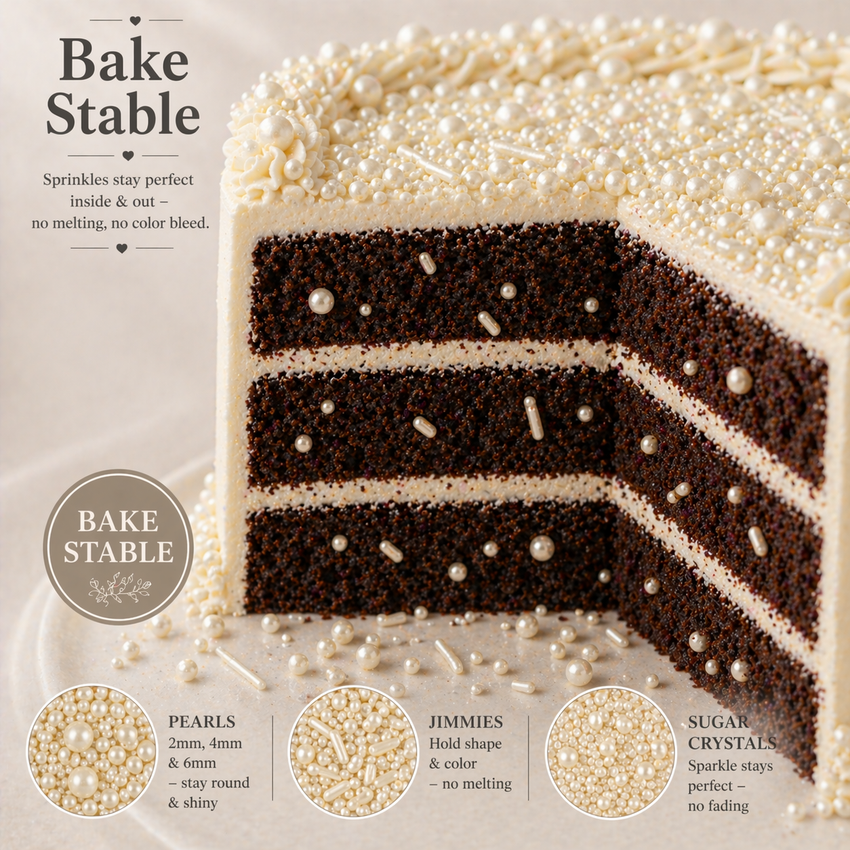 Sprinkles for Cakes & Cupcakes Decoration | USP-14(Pearl)