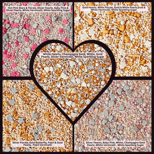Valentine Sprinkles | 19 Edible Decoration for Baking & Dessert 100 Gms