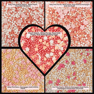 Valentine Sprinkles | 09 Edible Decoration for Baking & Dessert 100 Gms