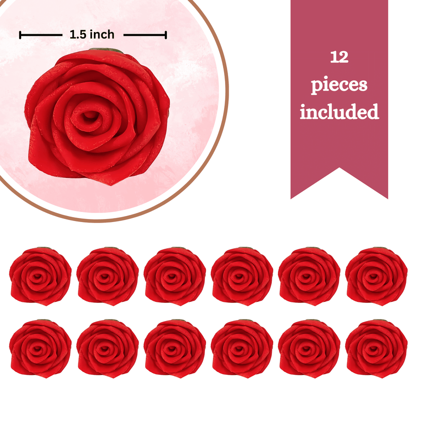 Edible Red Roses Red Rose | Edible Sugar Roses Topper – Confect