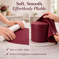 Burgundy | Edible Natural Fondant (4 x 250g)