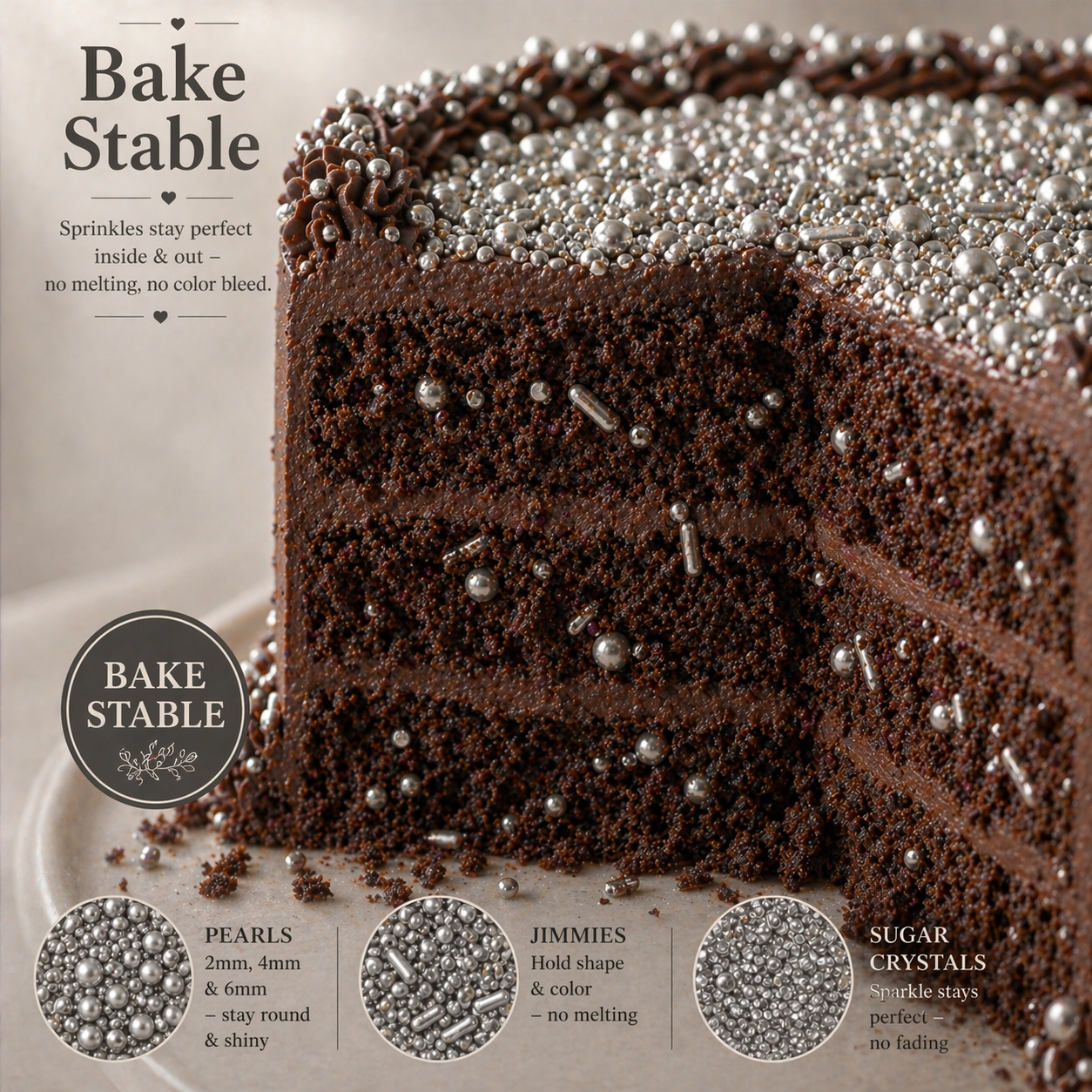 Sprinkles for Cakes & Cupcakes Decoration | USP-16(Silver)