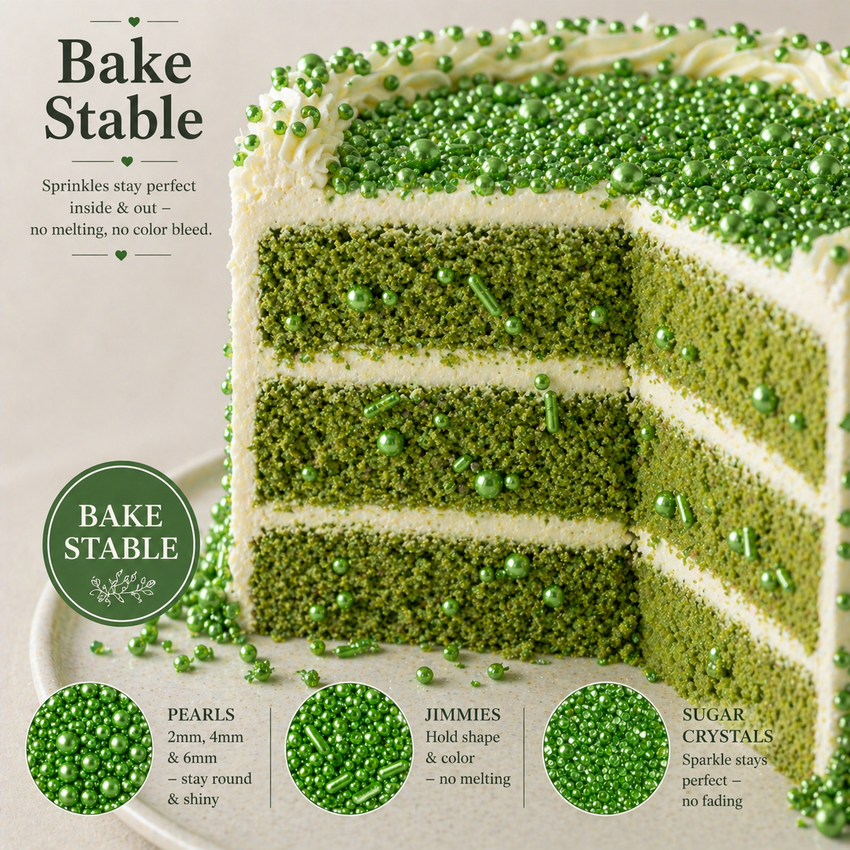 Sprinkles for Cakes & Cupcakes Decoration | USP-11(Pea Green)