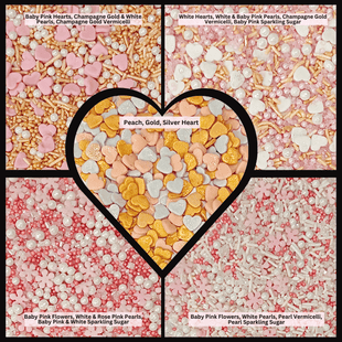 Valentine Sprinkles | 18 Edible Decoration for Baking & Dessert 100 Gms
