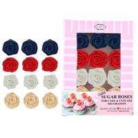 Edible Sugar Roses Cake Toppers - Pack of 12 (02)