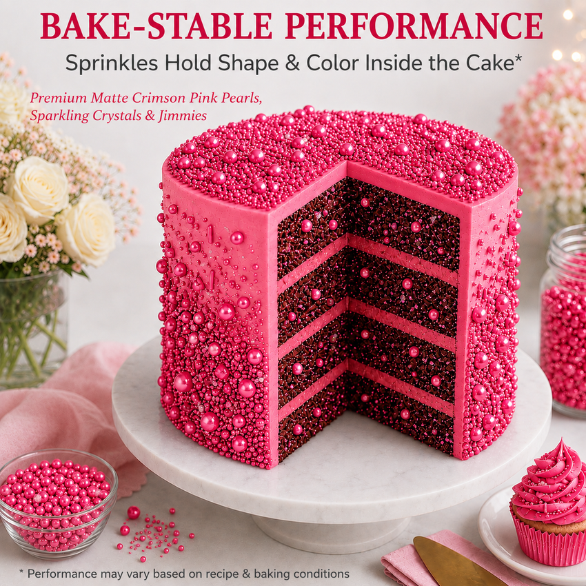 Crimson Pink | Sprinkles Bottle for Decoration Bottle 120 g