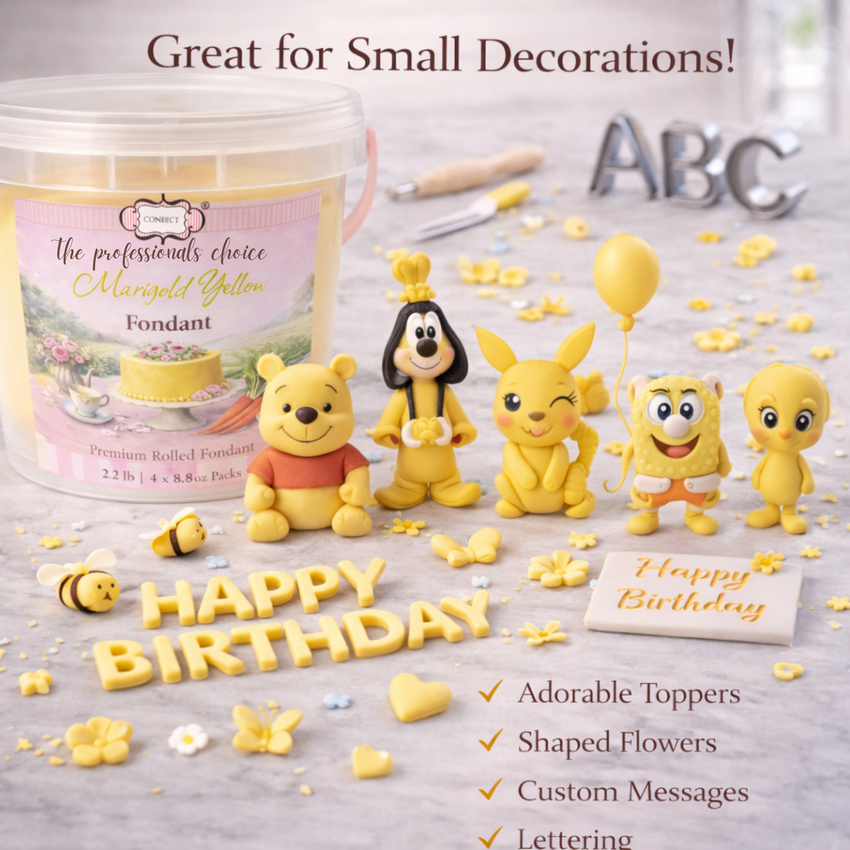 Marigold Yellow | Edible Natural Fondant (4 x 250g)