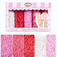 Valentine Sprinkles | 04 Edible Decoration for Baking & Dessert 100 Gms