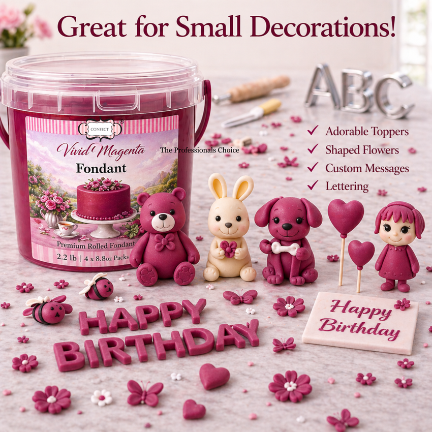 Vivid Magenta | Edible Natural Fondant (4 x 250g)