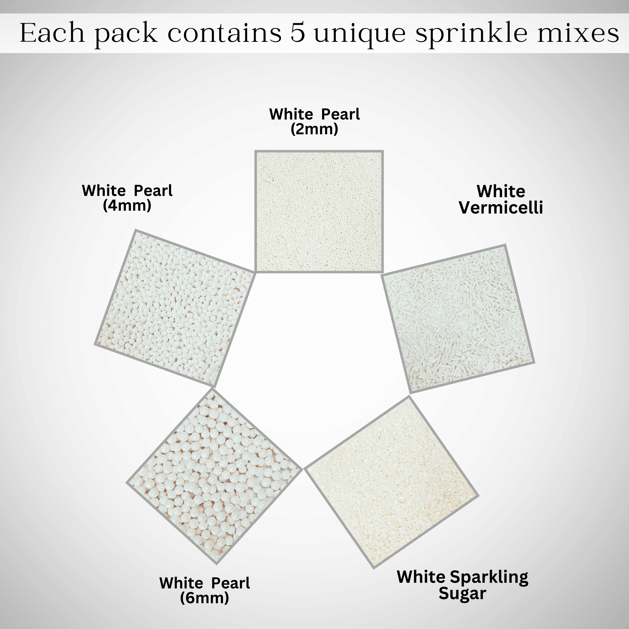 Sprinkles for Cakes & Cupcakes Decoration | USP-15 White