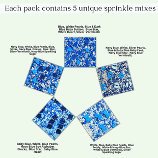 Boys Baby Shower Sprinkles | Gender Reveal Sprinkles | Edible Sprinkles Assorted