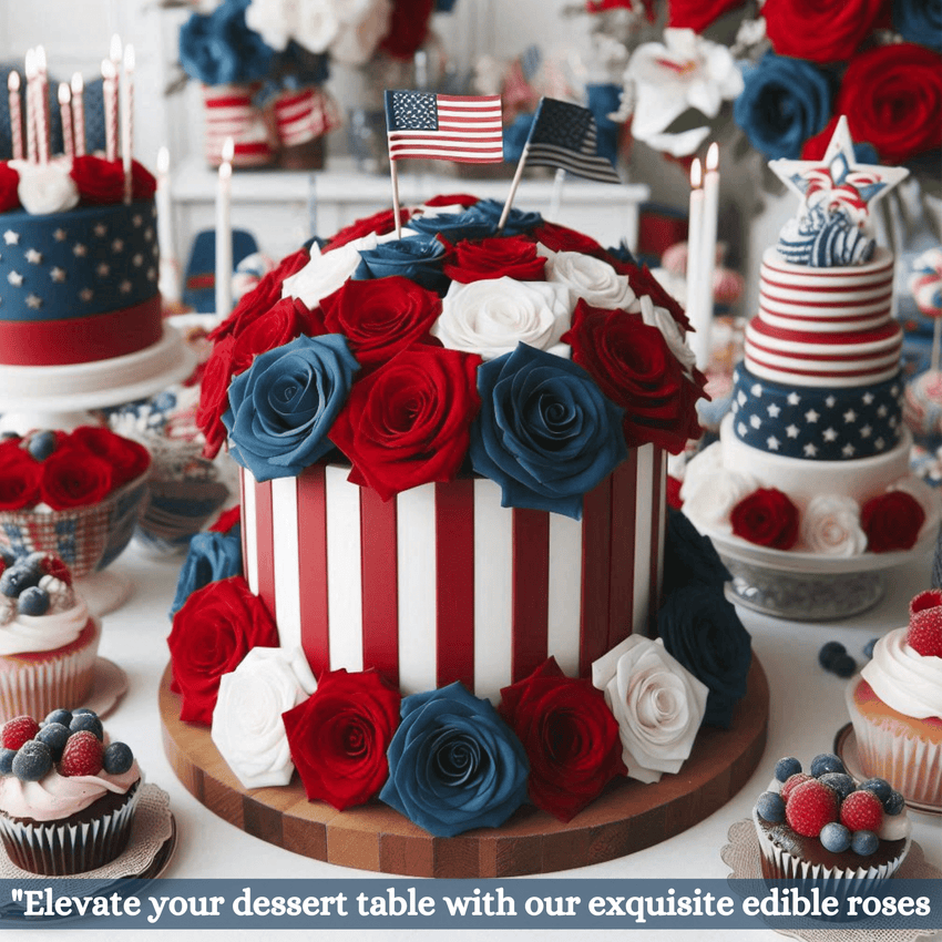 Edible Sugar Roses Cake Toppers - Pack of 12 (02)