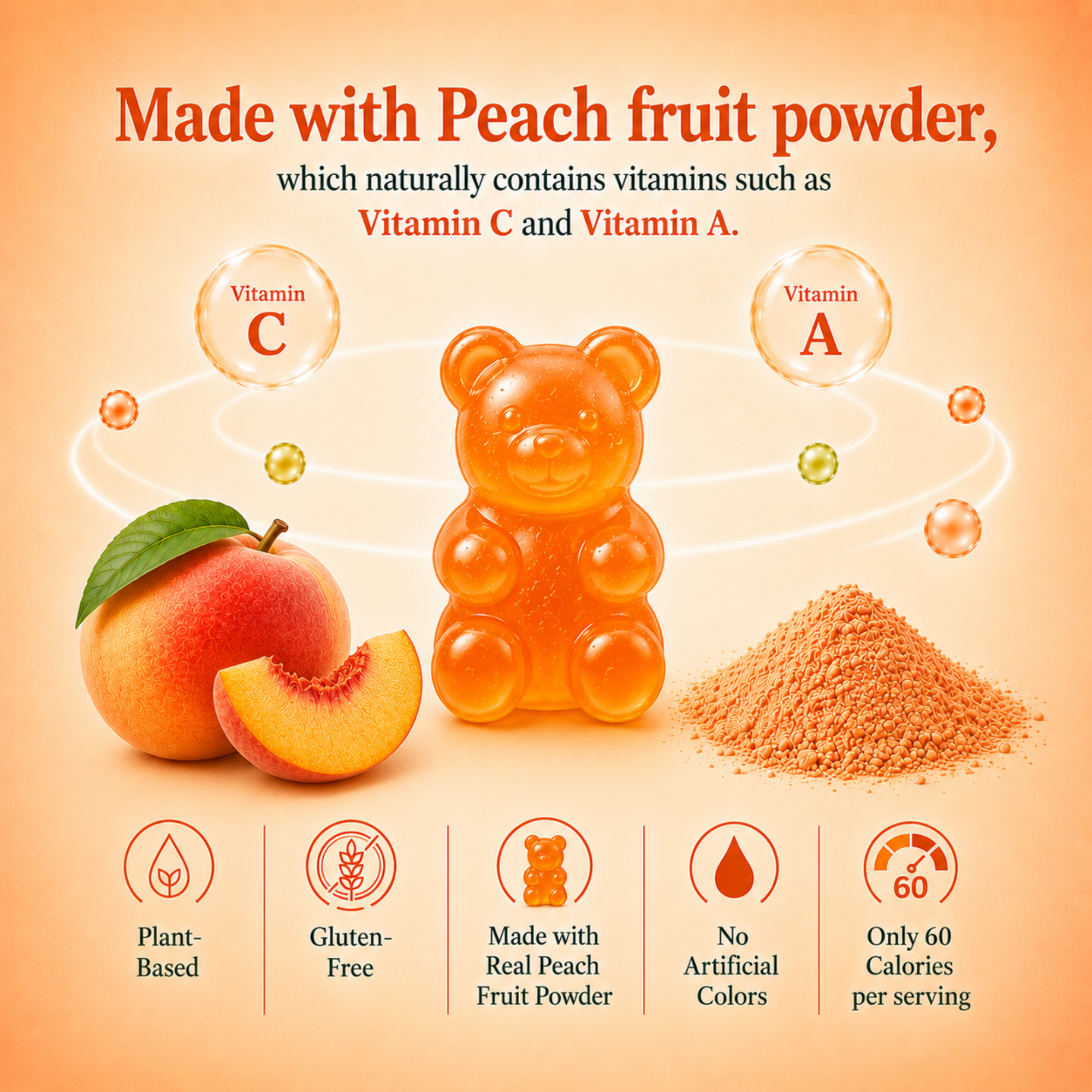 Peachy Sour Swirl Gummies