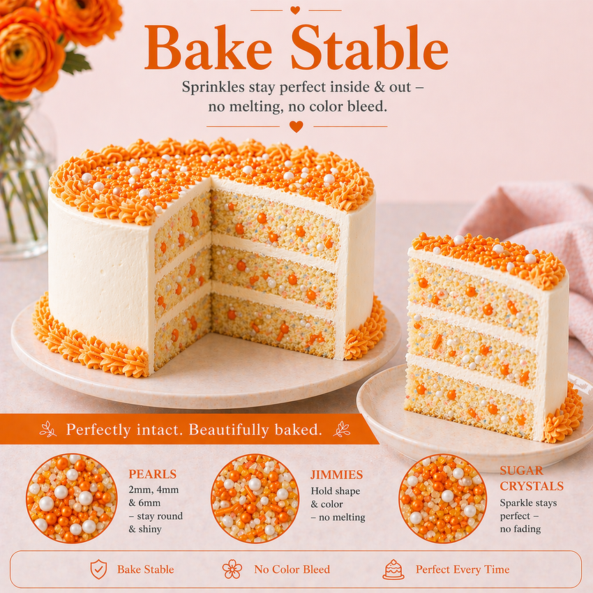 Sprinkles for Cakes & Cupcakes Decoration | USP-23(Orange)