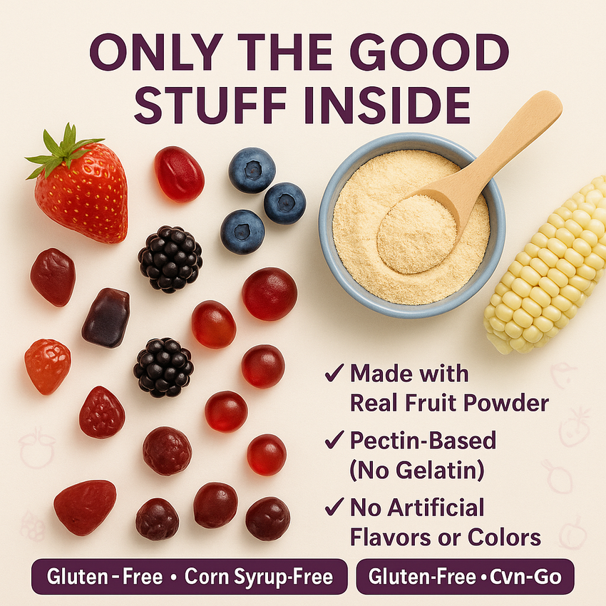 Berry Blast Gummies | Pack of Strawberry, Blackberry, Blueberry, Cranberry, Grape, Cherry Gummies | 300g