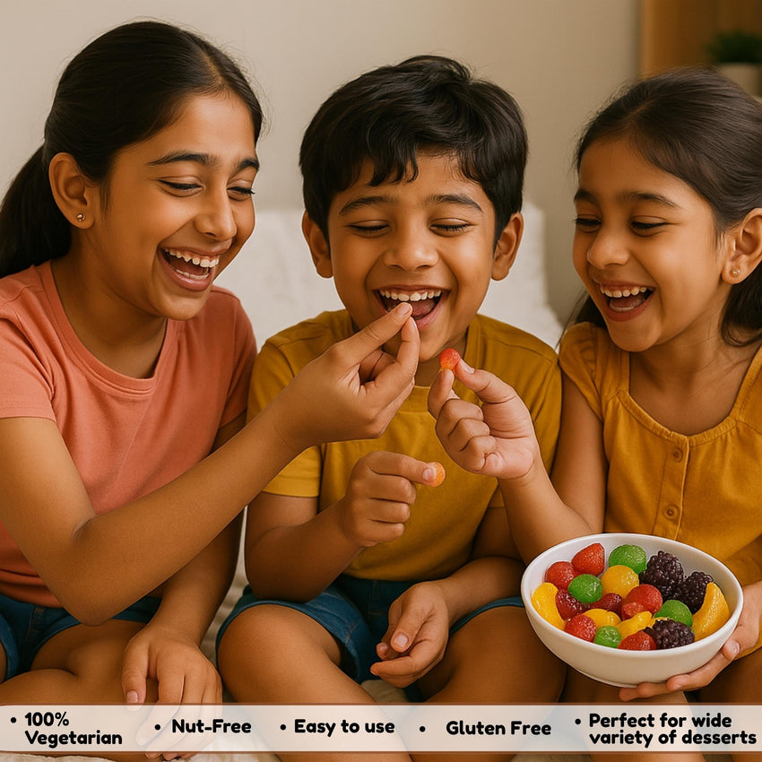 Fruity Classic Gummies | Pack of Strawberry, Watermelon, Grape, Orange, Apple, Banana Gummies | 300g