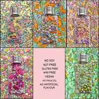 Spring Sprinkles Edible |  Mix Green & Pink Eggs & Yellow & Gold Bunny pack of 5 (EAST 3) - 100Gms