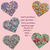 Edible Sprinkles | Mix Red, Pink, Green & Yellow Pearls Pack of 5 (EAST 1) - 100Gms