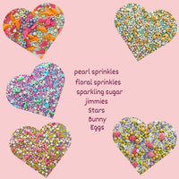 Spring Sprinkles |  5 White, Pink and Sky Blue Pearls & Stars Pack of 5 (EAST 6) - 100Gms