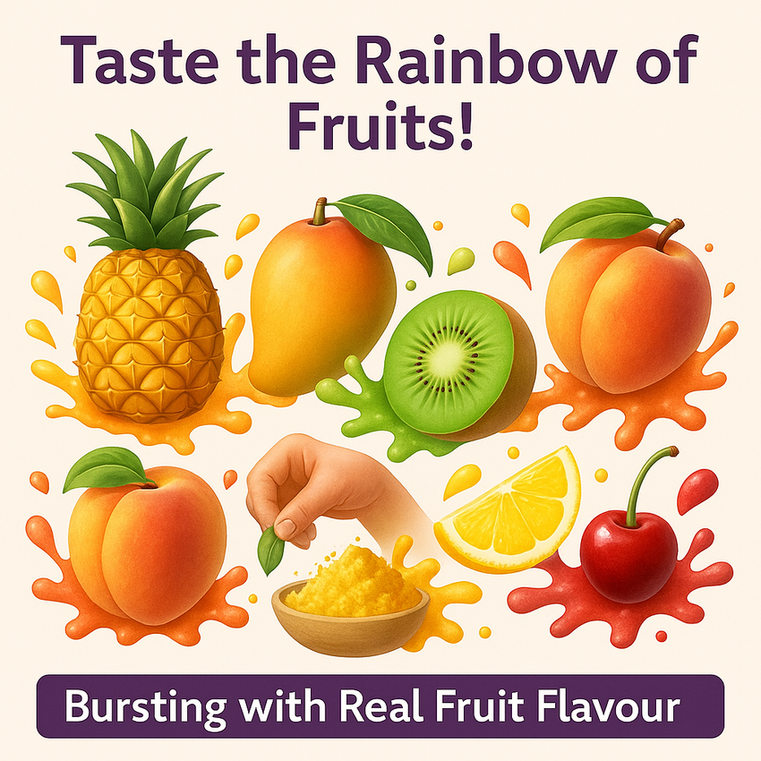 Tropical Vibes Gummies | Pack of Pineapple, Mango, Kiwi, Peach, Lemon, Cherry Gummies | 300g