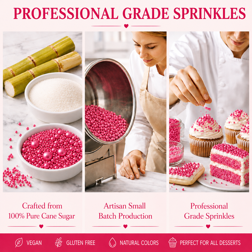 Crimson Pink | Sprinkles Bottle for Decoration Bottle 120 g