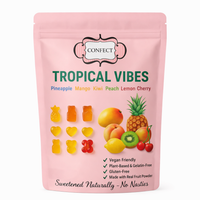 Tropical Vibes Gummies | Pack of Pineapple, Mango, Kiwi, Peach, Lemon, Cherry Gummies | 300g