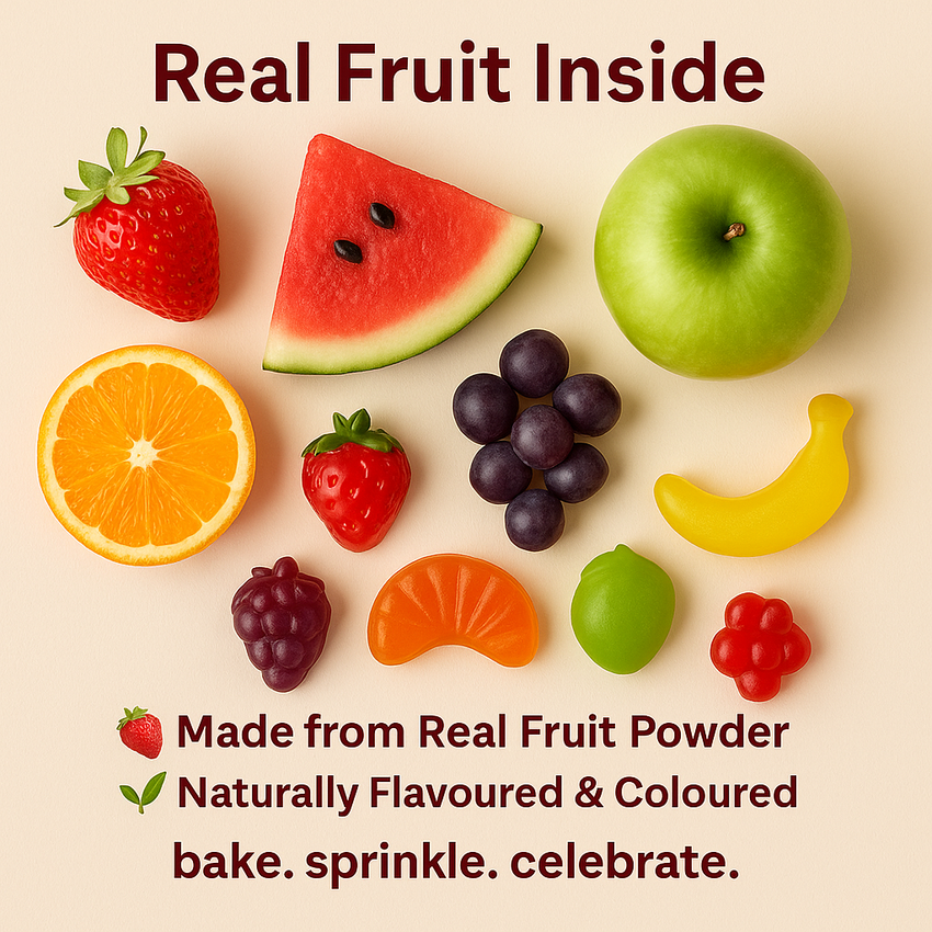 Fruity Classic Gummies | Pack of Strawberry, Watermelon, Grape, Orange, Apple, Banana Gummies | 300g