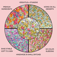 Spring Sprinkles |  5 White, Pink and Sky Blue Pearls & Stars Pack of 5 (EAST 6) - 100Gms