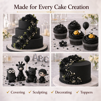 Black | Edible Natural Fondant (4 x 250g)