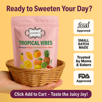 Tropical Vibes Gummies | Pack of Pineapple, Mango, Kiwi, Peach, Lemon, Cherry Gummies | 300g