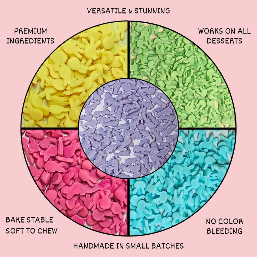 Easter Sprinkles Edible | Edible Sprinkles Mix for Baking & Cake Decorative Pack of 5 (EAST 8) - 100Gms