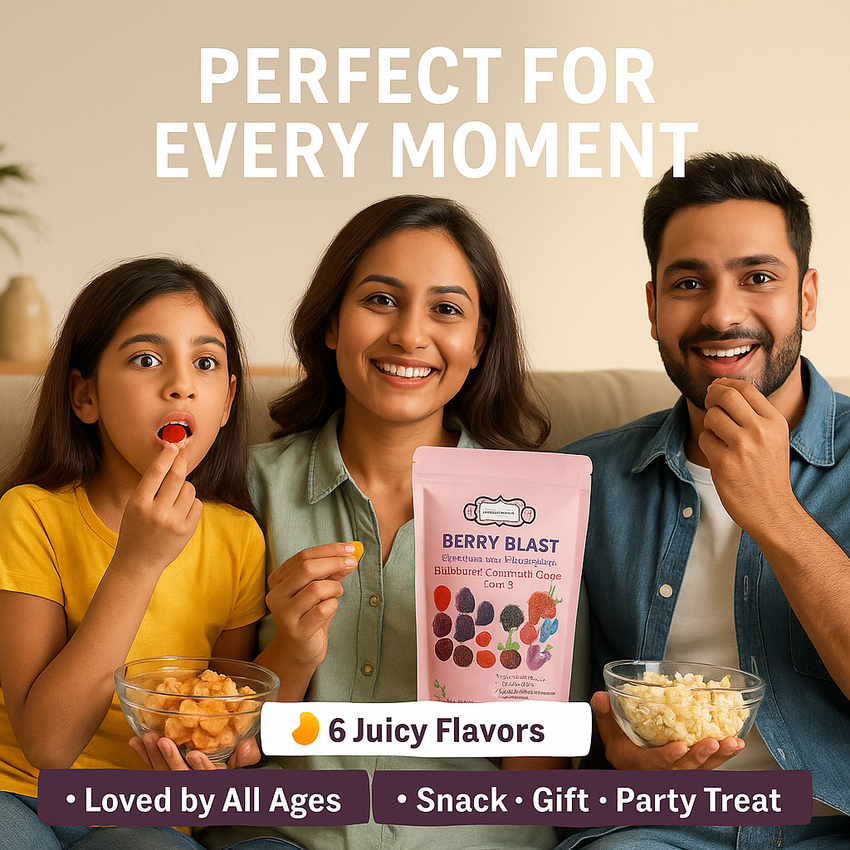 Berry Blast Gummies | Pack of Strawberry, Blackberry, Blueberry, Cranberry, Grape, Cherry Gummies | 300g