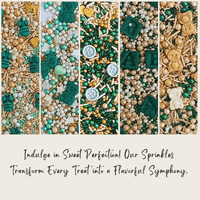 Baby Shower Sprinkles | Gender Reveal Sprinkles | Gold, Silver, Mint Green & Pearl Dragees Pack of 5 (BABY SHOWER -09)