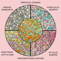 Spring Sprinkles Edible | Vermecelli, Pearls & Stars Sprinkles Pack of 5 (EAST 4) - 100Gms