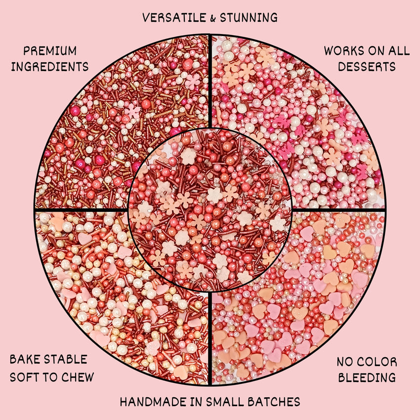 Valentine Sprinkles | 10 Edible Decoration for Baking & Dessert 100 Gms