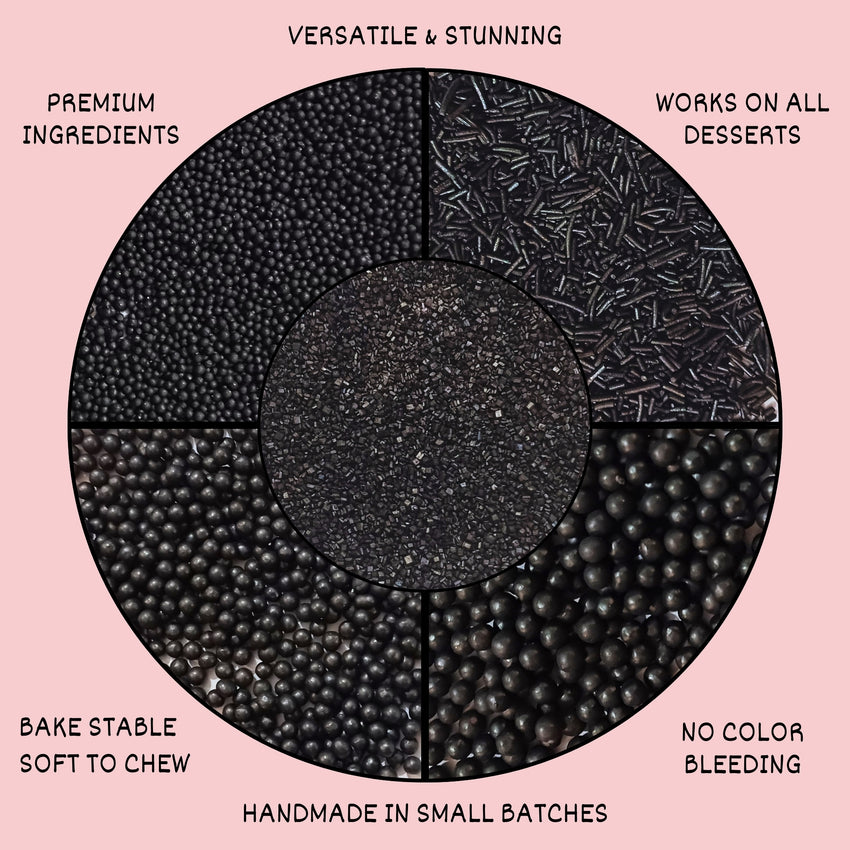 Sprinkles for Cakes & Cupcakes Decoration | USP-19(Black)