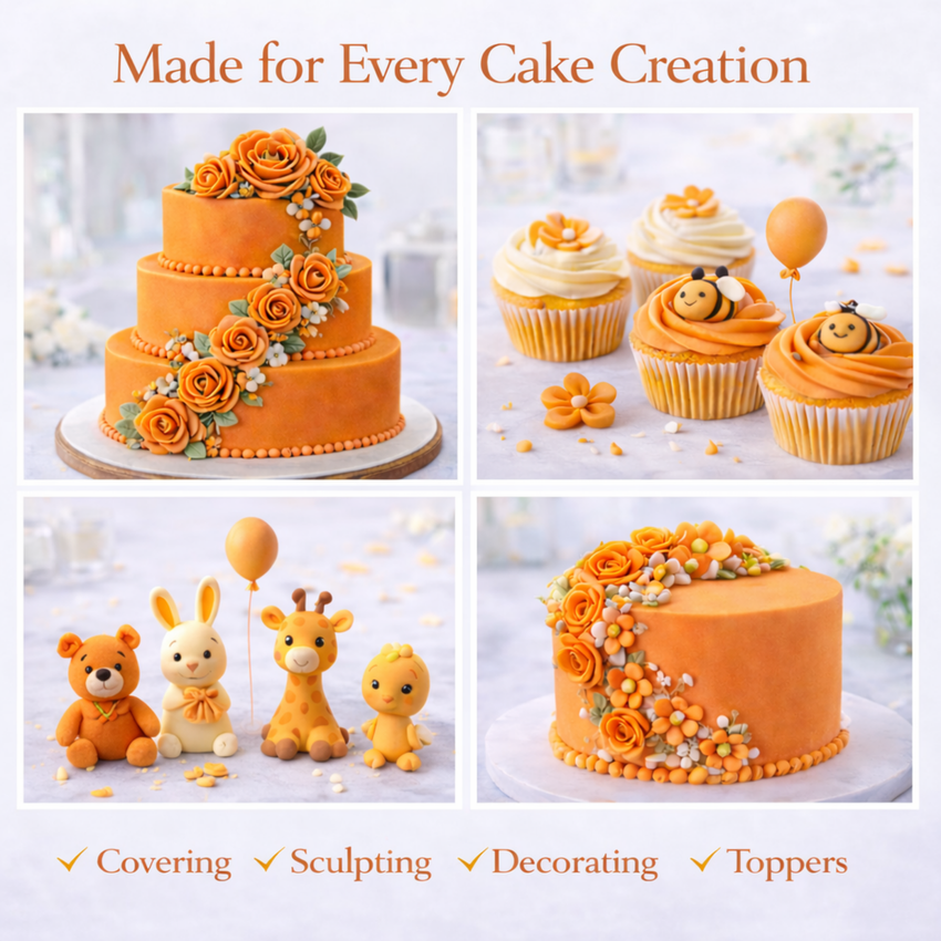 Apricot Orange | Edible Natural Fondant (4 x 250g)