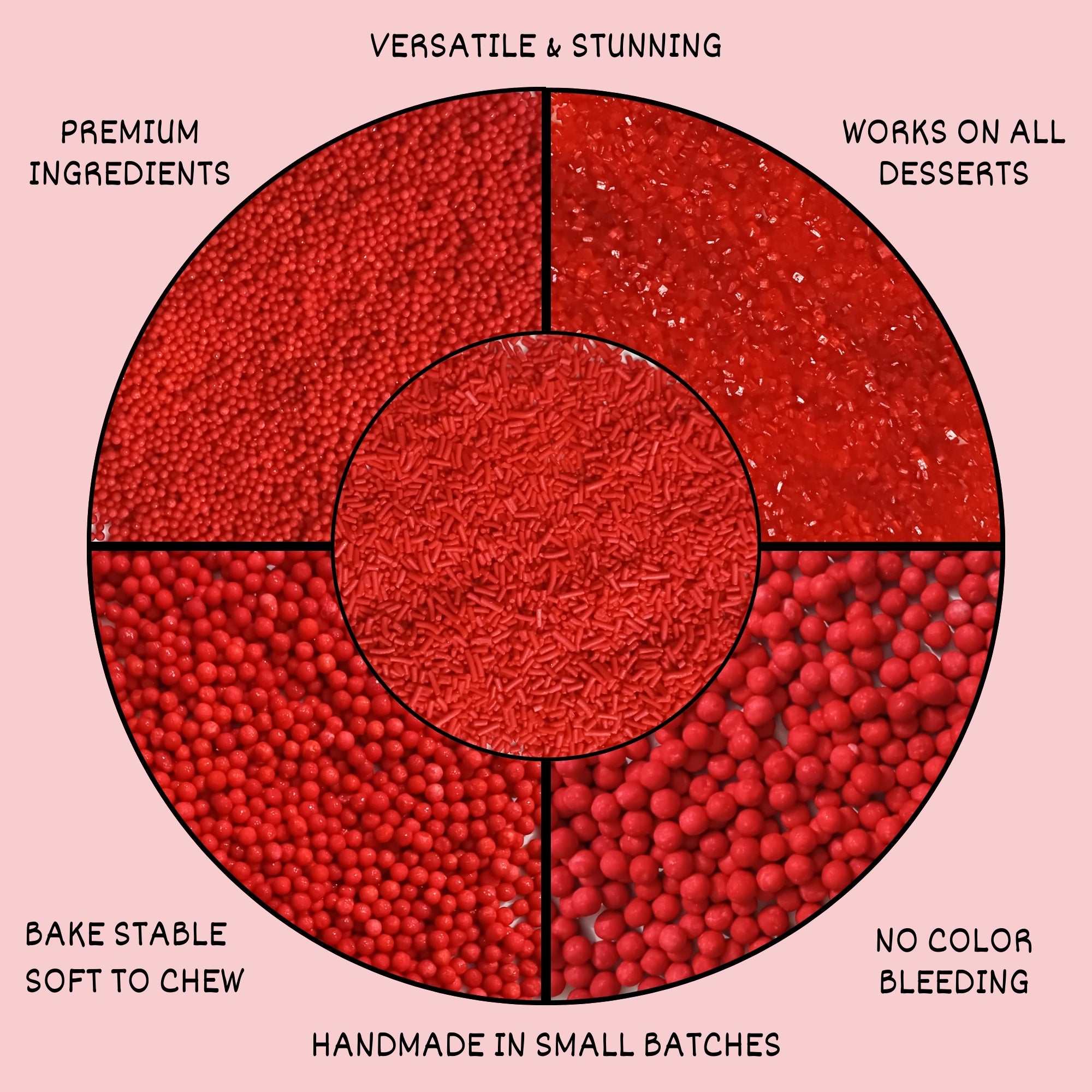 Sprinkles for Cakes & Cupcakes Decoration | USP-24(Red)