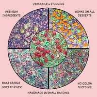 Edible Sprinkles | Mix Red, Pink, Green & Yellow Pearls Pack of 5 (EAST 1) - 100Gms