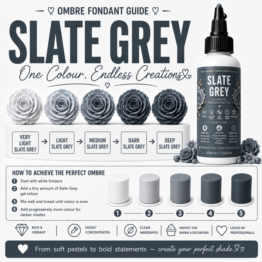 Slate Grey | Edible Gel Color 60ml