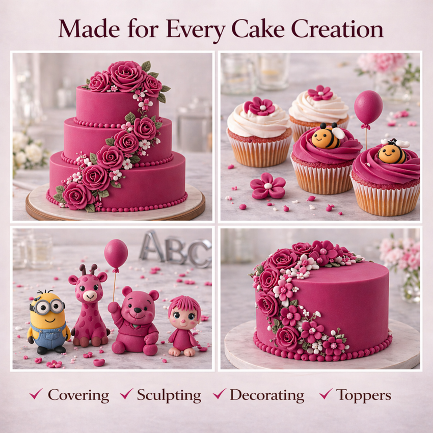 Fuschia Pink | Edible Natural Fondant (4 x 250g)